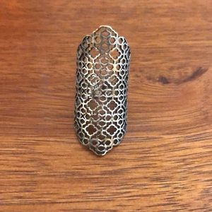 Antique silver filigree ring